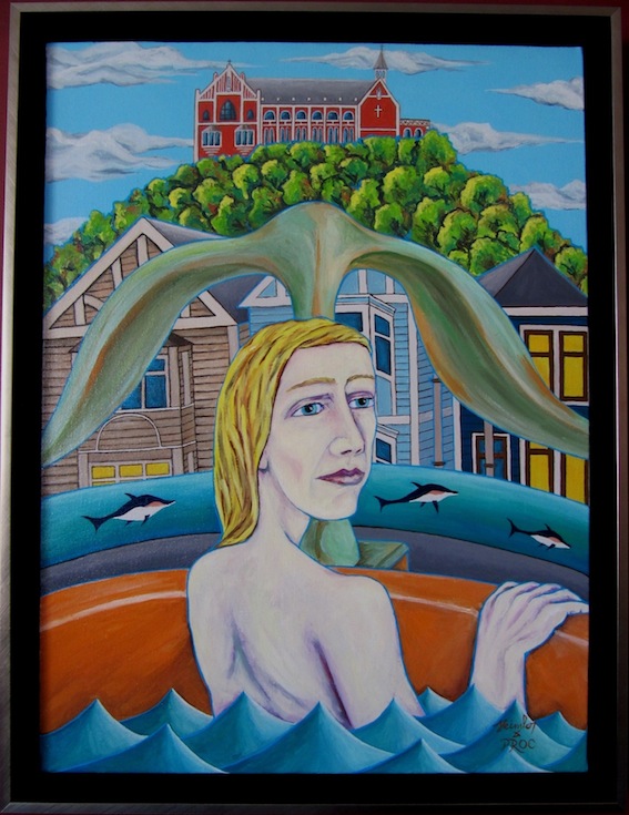 Gabriel Heimler and Anna Proc |Oriental Bay Mermaide (90x70cm)| McAtamney Gallery and Design Store | Geraldine NZ